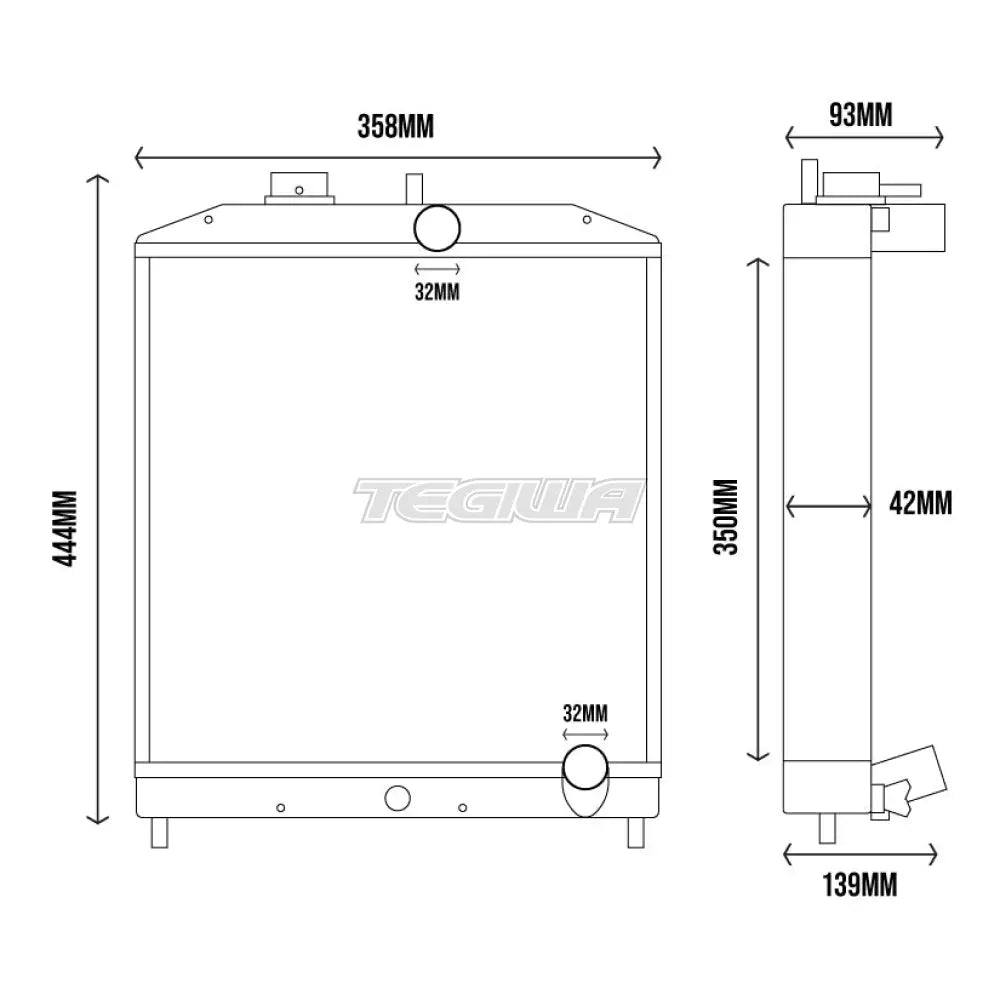 Tegiwa Aluminium Alloy Radiator HONDA CIVIC EG EK 92-00
