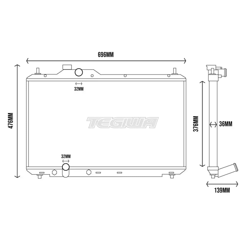 Tegiwa Aluminium Alloy Radiator Honda Civic Type-R FN2