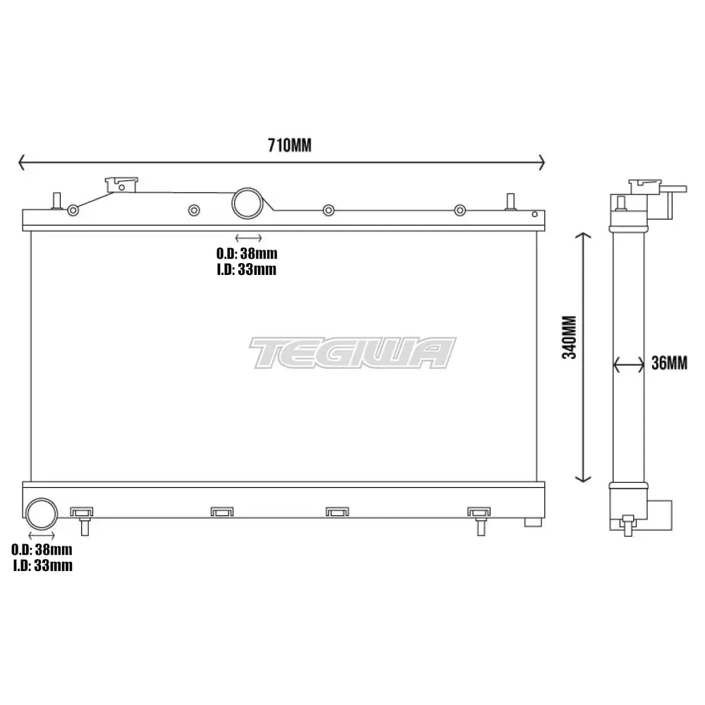TEGIWA Aluminium Alloy Radiator SUBARU IMPREZA HATCH 07 + Radiators