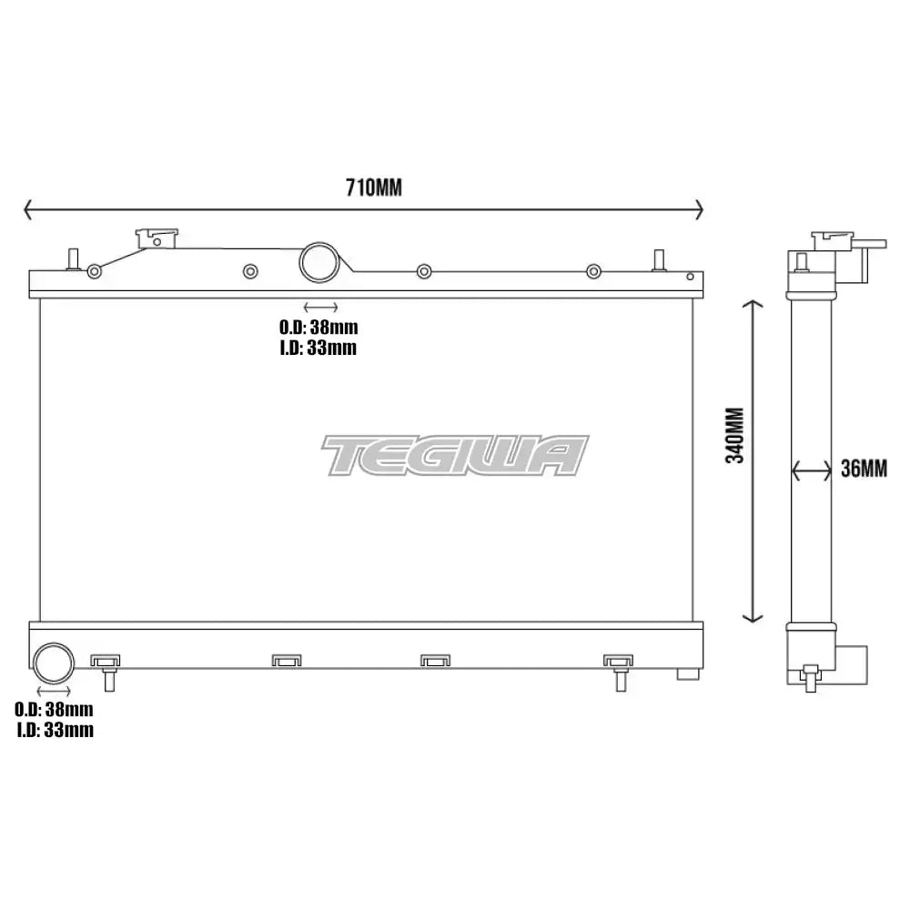 TEGIWA Aluminium Alloy Radiator SUBARU IMPREZA HATCH 07 + Radiators