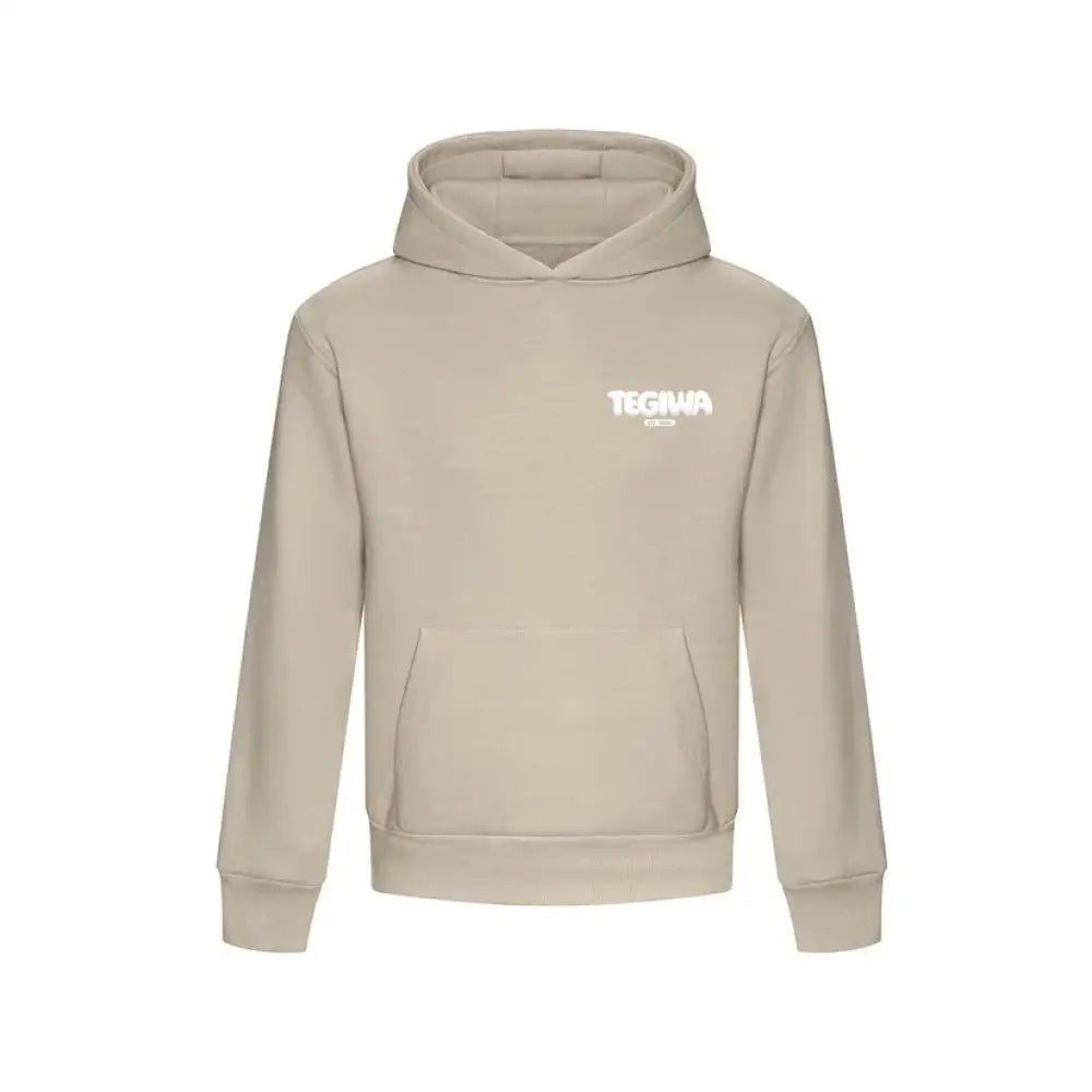 Tegiwa Bubble Puff Style Logo Hoodie Stone Hoodies