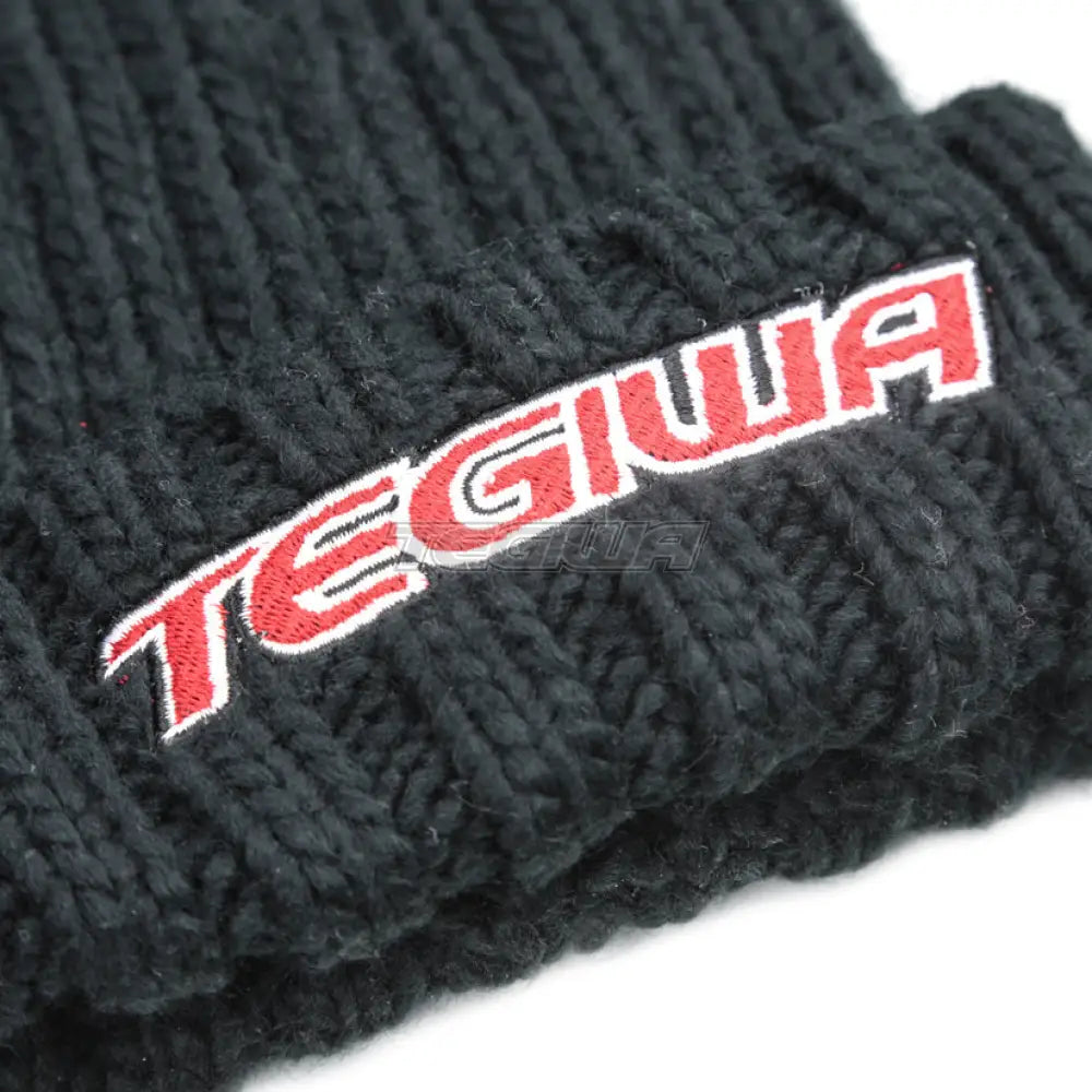 Tegiwa Classic Logo Fur Bobble Pom Pom Hat Black