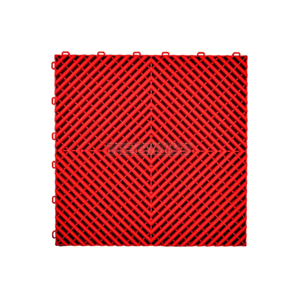 Tegiwa Duramat Vented Garage Workshop Floor Tile Modular Flooring 40x40cm Red Accessories