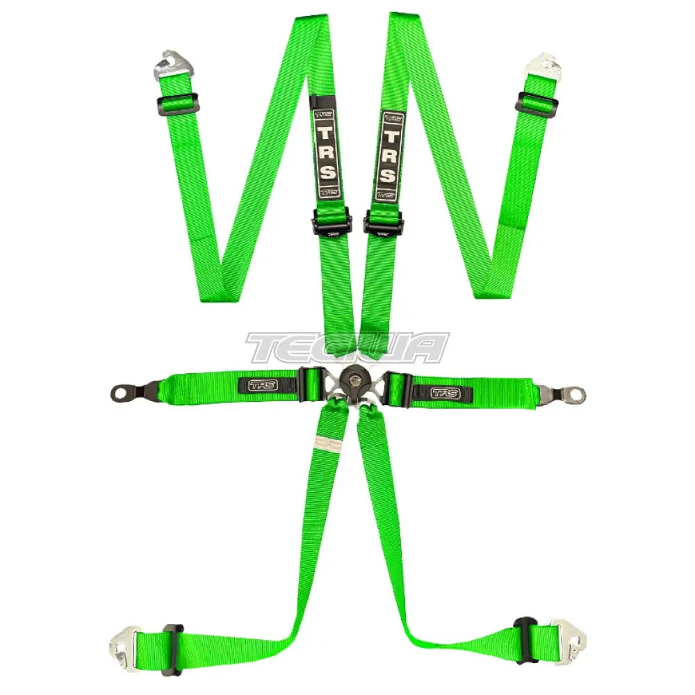Trs Porsche Pro Quick Adjuster 2In 6 Point Ultralite Fia Harness Green Harnesses
