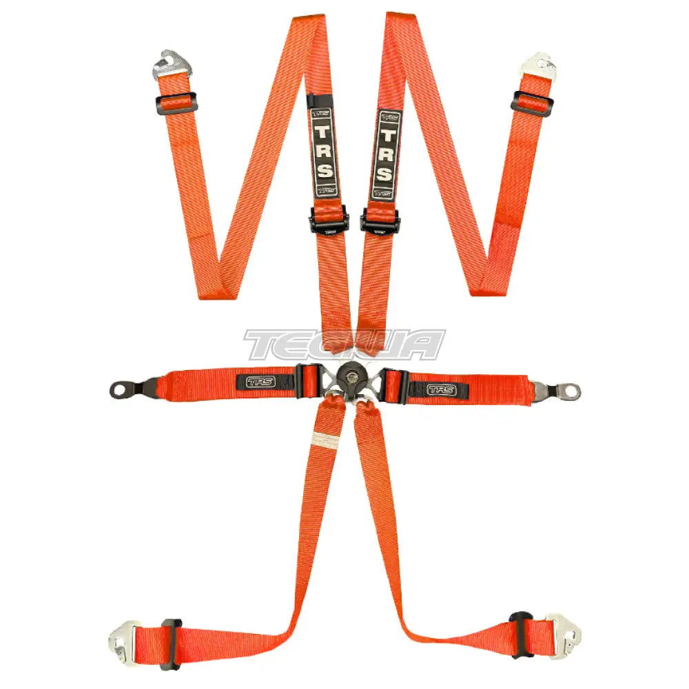 Trs Porsche Pro Quick Adjuster 2In 6 Point Ultralite Fia Harness Orange Harnesses