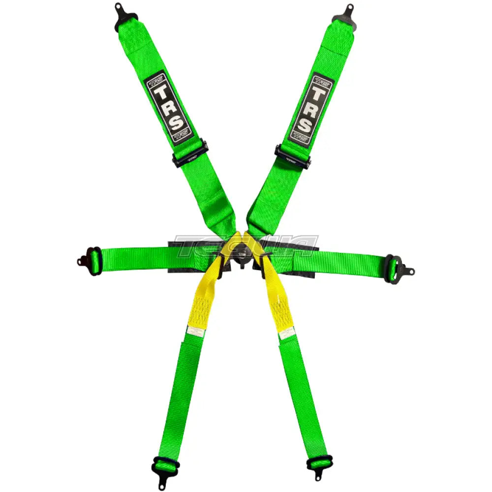 Trs Pro Single Seater 2In/3In 6 Point Fia Harness Superlite - Top Of The Range / Green Harnesses