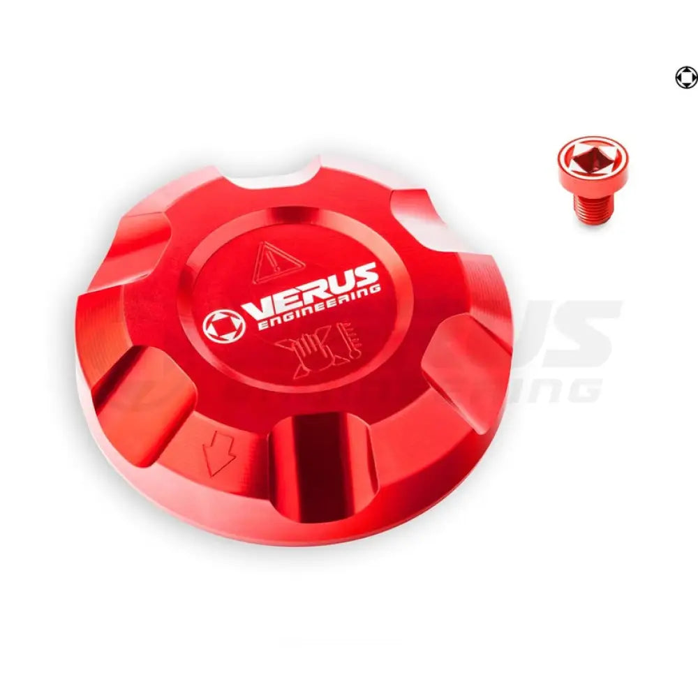 Verus Engineering Coolant Cap And Bleed Screw Combo Anodized Toyota Gr Supra 22-Present Engine Bay