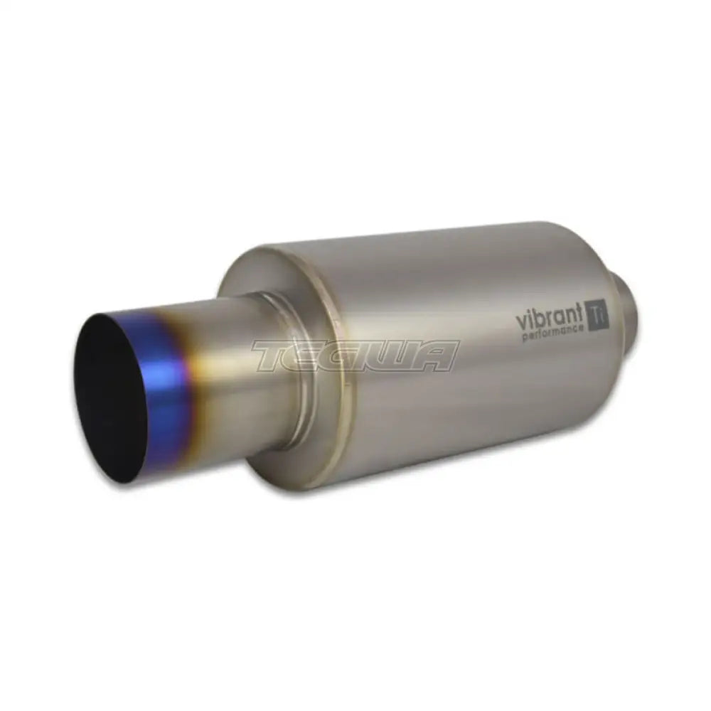 Vibrant Performance Titanium Muffler With Straight Cut Tip 3.5In Inlet / Burnt Blue Exhaust Systems