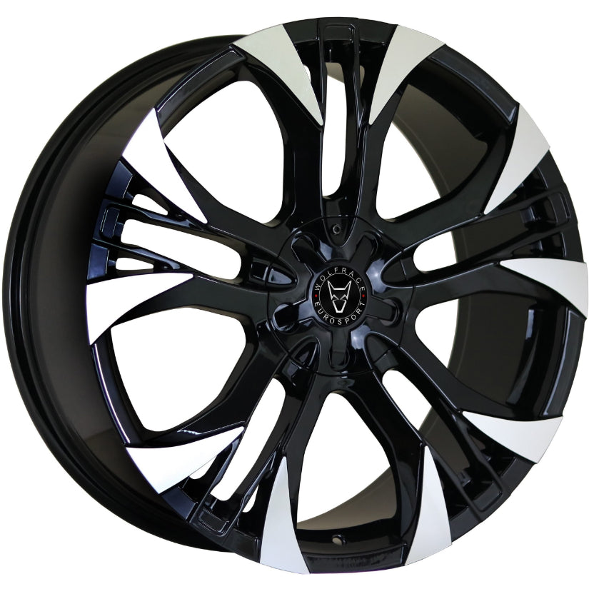 Wolfrace Eurosport Assassin GT2 Alloy Wheel 19x8.5 ET38 6x120 Gloss Black Polished 74.6mm CB