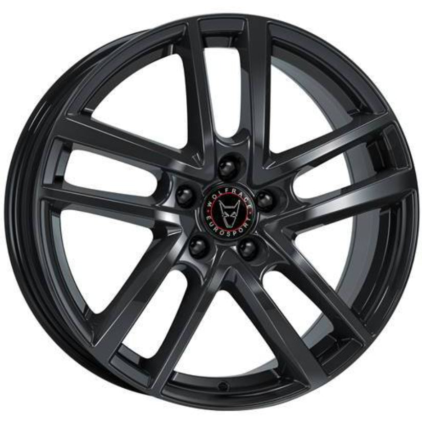 Wolfrace Eurosport TUV Astorga Alloy Wheel 17x7.5 ET38 5x112 Diamond Black 66.6mm CB
