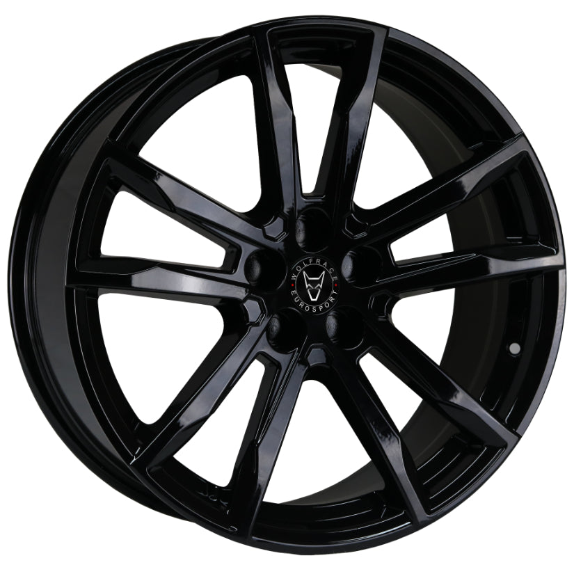 Wolfrace Eurosport Dortmund Alloy Wheel 18x8 ET38 5x112 Gloss Black 72.6mm CB