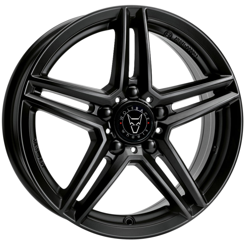 Wolfrace Eurosport TUV M10 Alloy Wheel 17x7 ET44.5 5x112 Racing Black 66.5mm CB